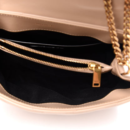 Saint Laurent Calfskin Y Quilted Monogram Small Loulou Chain Satchel Dark Beige 6 of 12