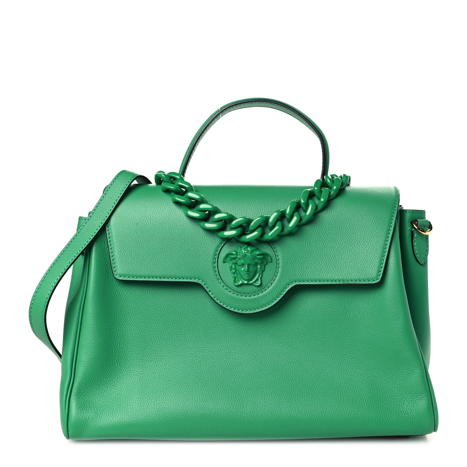 Versace Calfskin Large La Medusa Bag Green 1 of 8