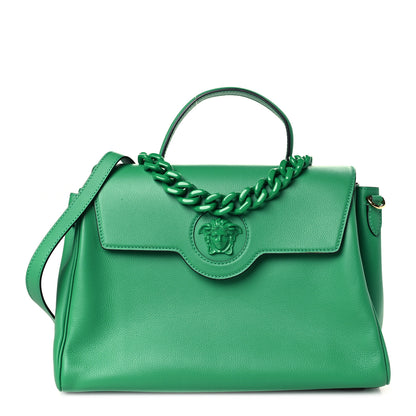 Versace Calfskin Large La Medusa Bag Green 1 of 8