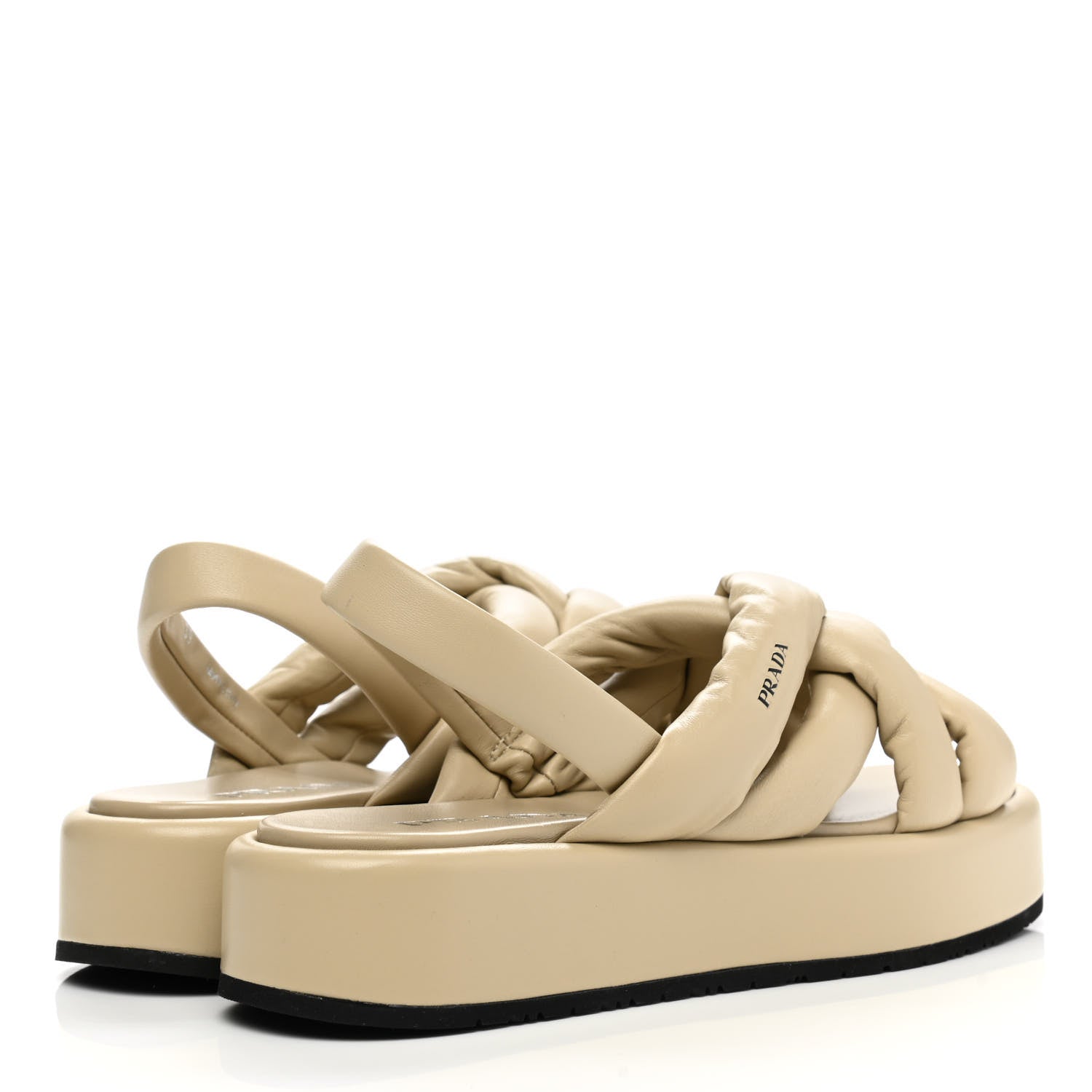 Prada Nappa Flatform 35mm Slingback Sandals 39 Deserto 4 of 9