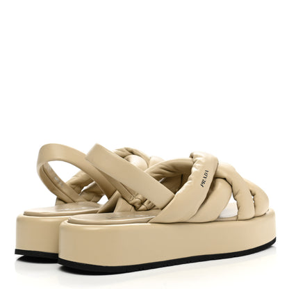 Prada Nappa Flatform 35mm Slingback Sandals 39 Deserto 4 of 9