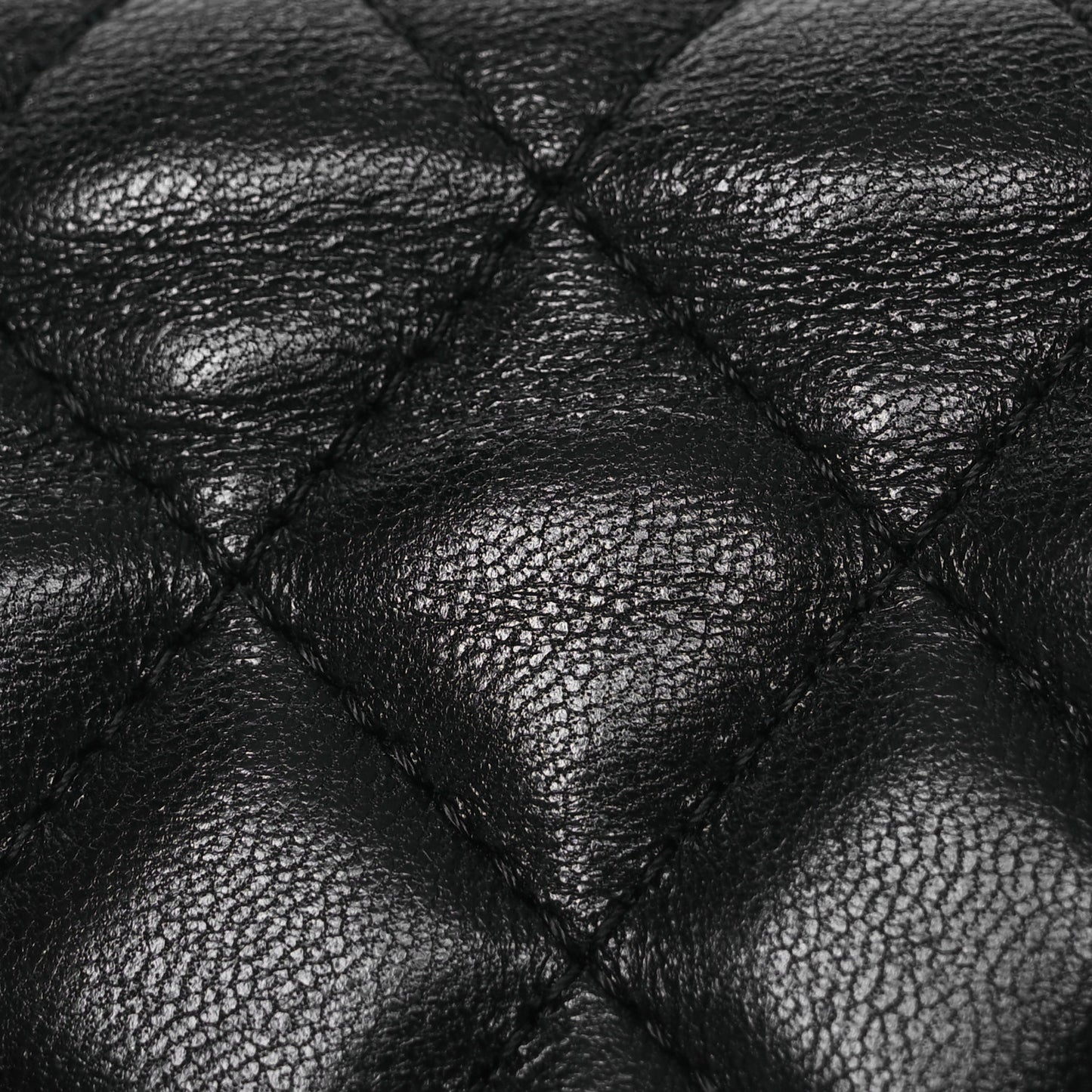 Lambskin Quilted Pearl Crush Waist Bag Black