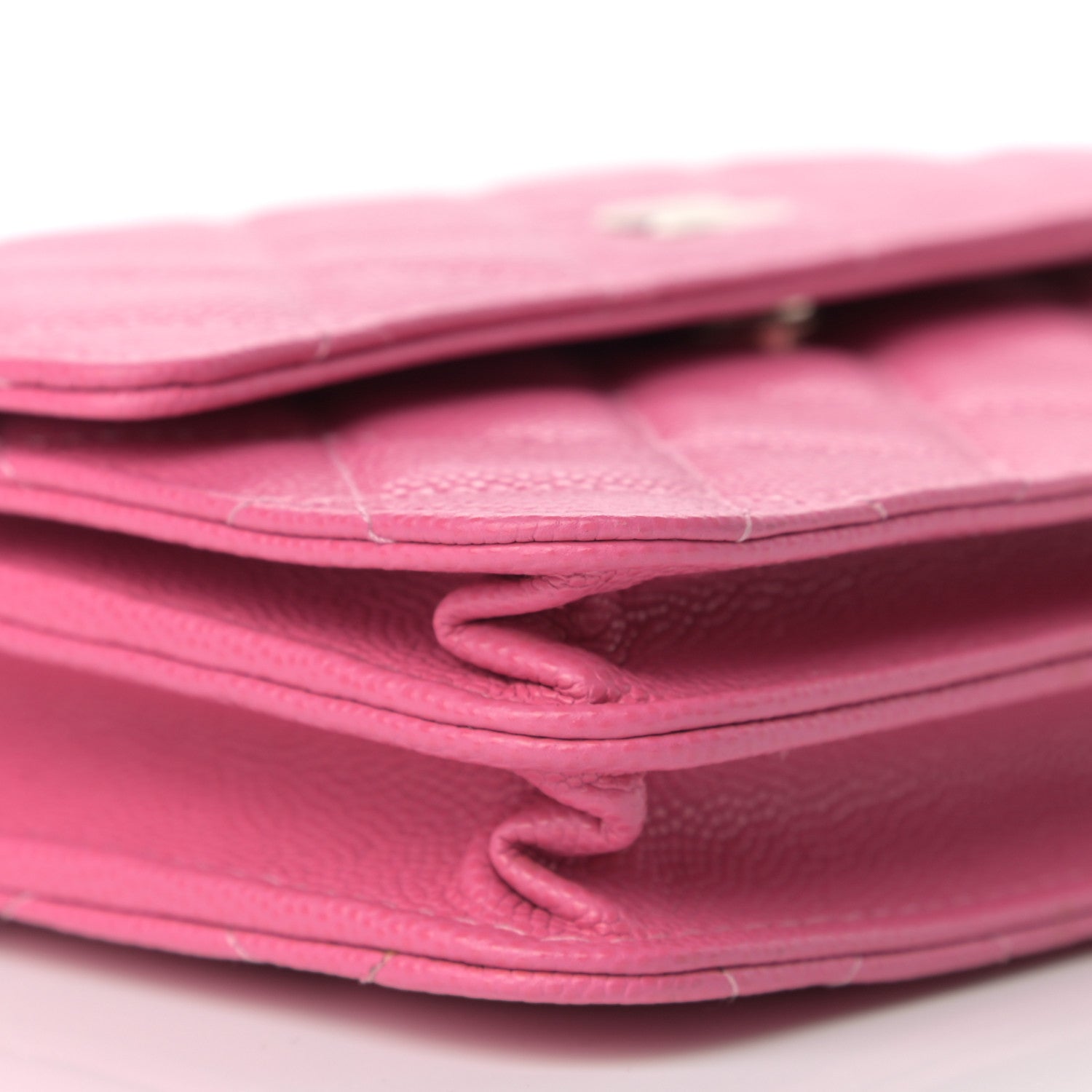 Chanel Caviar Quilted Square Wallet On Chain WOC Pink 9 of 11