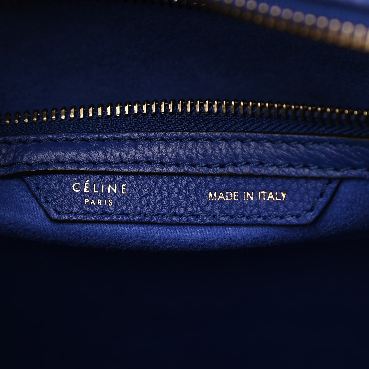 Celine Drummed Calfskin Mini Luggage Indigo 6 of 11