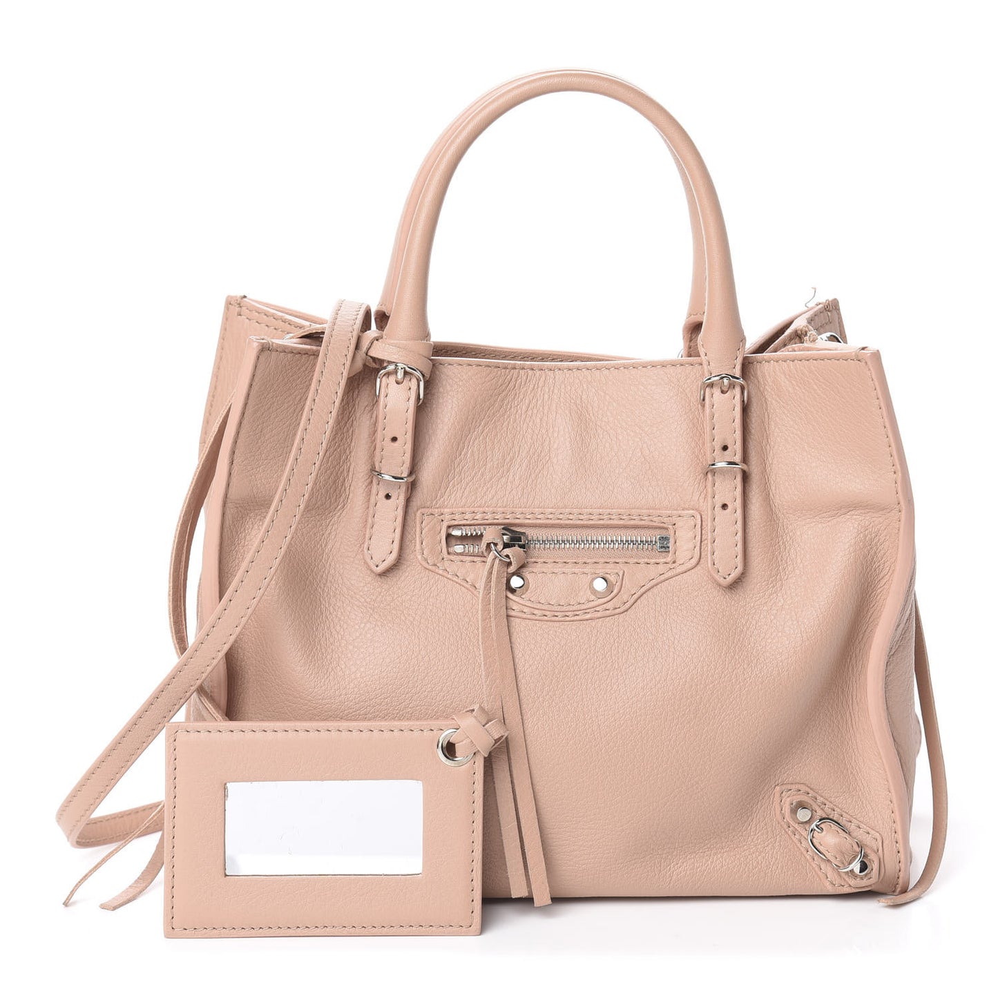 Calfskin Papier Mini A4 Zip Around Tote Beige Desert