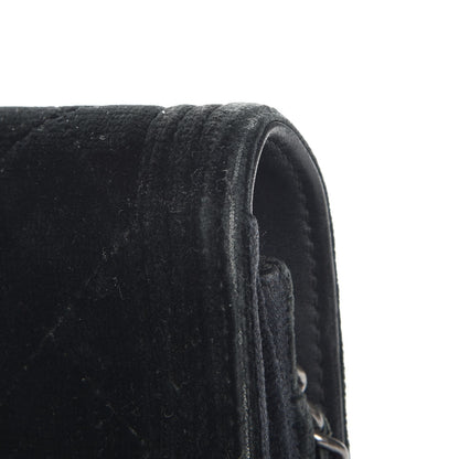 Chanel Velvet Quilted Boy Wallet On Chain WOC Black 9 of 16
