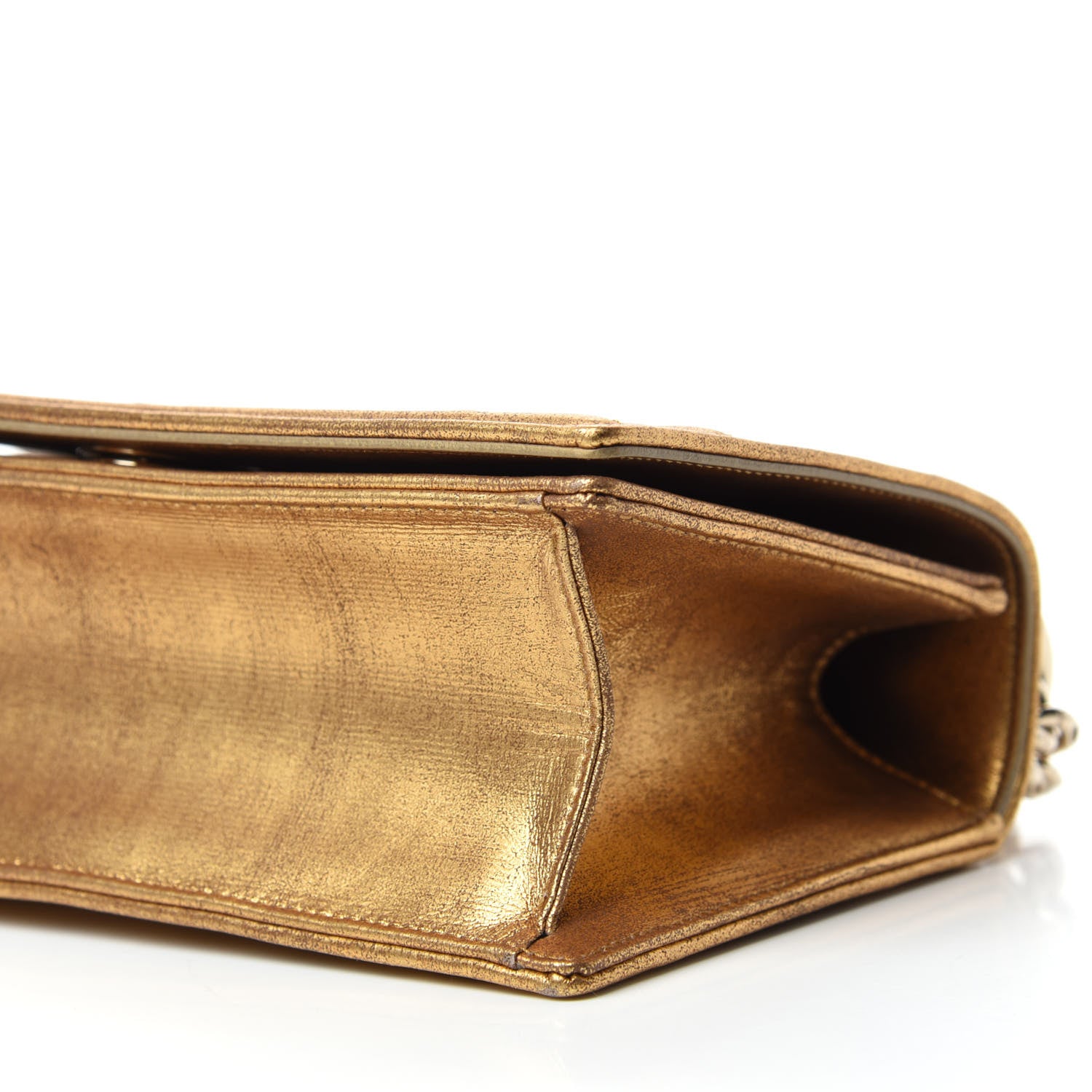 Christian Dior Metallic Brushed Calfskin Small Diorama Flap Bag Gold 7 of 12