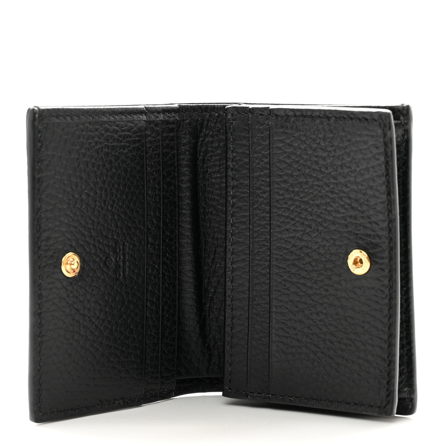 Gucci Dollar Calfskin GG Supreme Monogram GG Marmont Card Case Black Beige Ebony 5 of 8