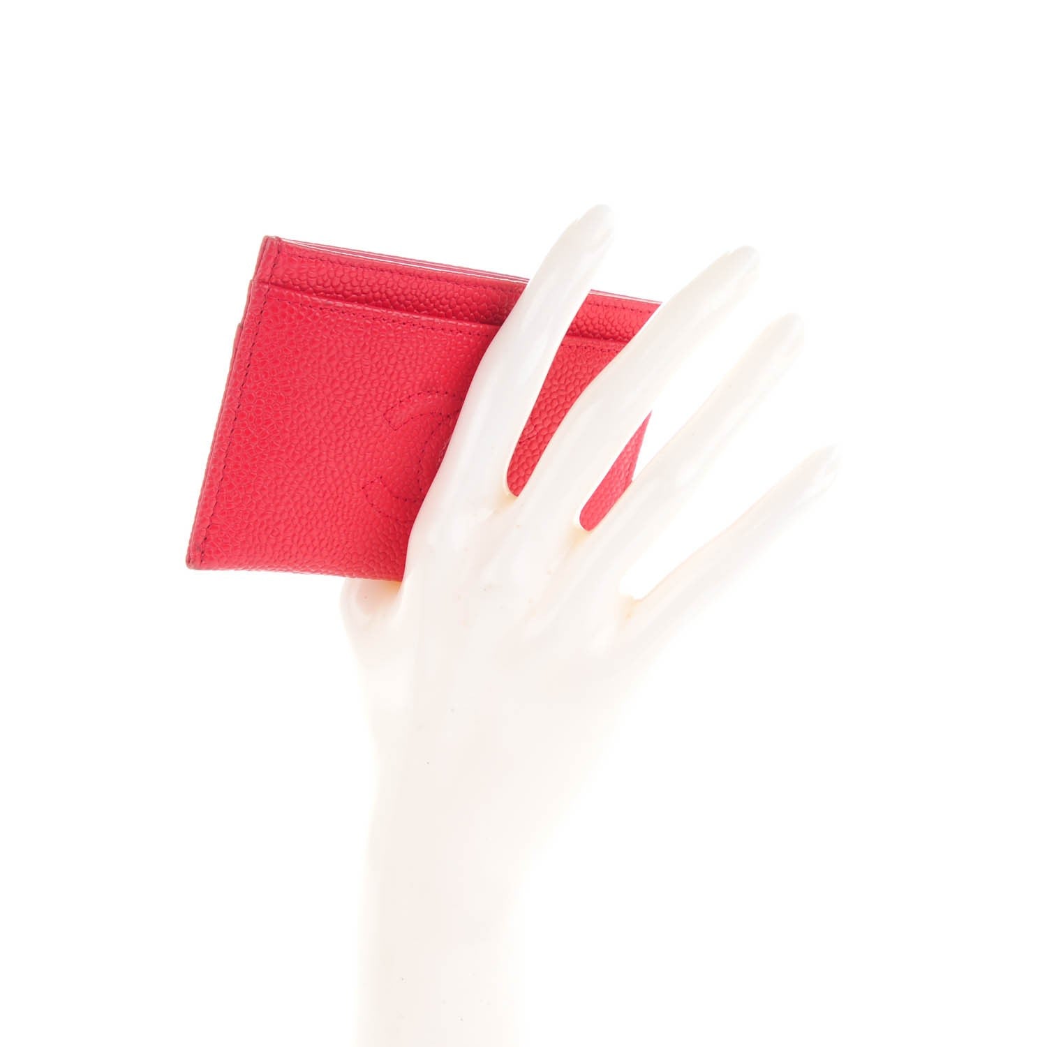 Chanel Caviar Timeless CC Card Holder Coral 2 of 8