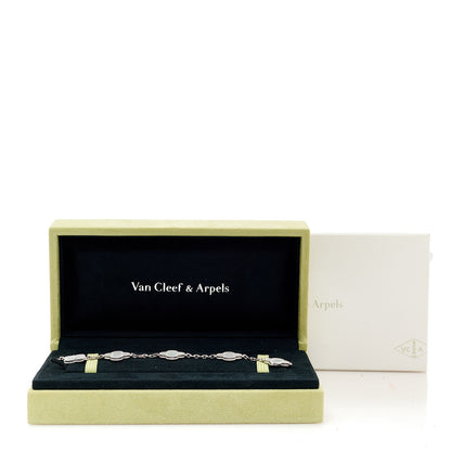 Van Cleef & Arpels 18K White Gold Mother of Pearl 5 Motifs Vintage Alhambra Bracelet 5 of 5