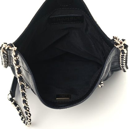 Chanel Calfskin Quilted Small Chain Flat Tote Black 4 of 9
