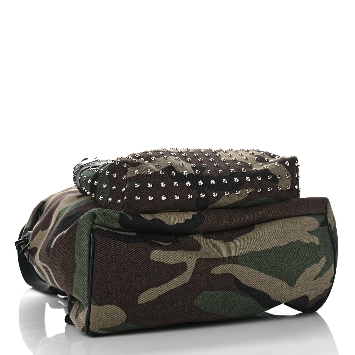 Saint Laurent Canvas Camouflage Studded Hunting Backpack Green Black Brown 4 of 8