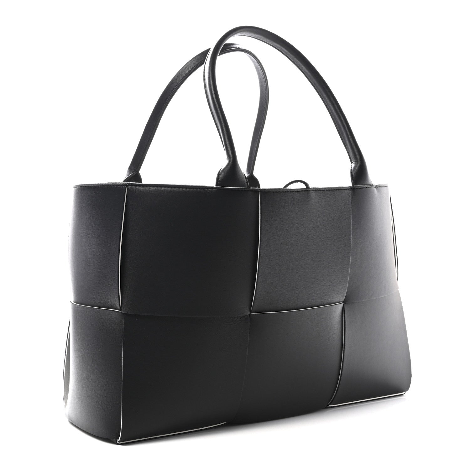 Bottega Veneta Nappa Maxi Intrecciato Medium Arco Tote Black White 3 of 10