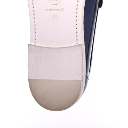 Chanel Patent CC Moccasin Loafers 39 Navy 10 of 12