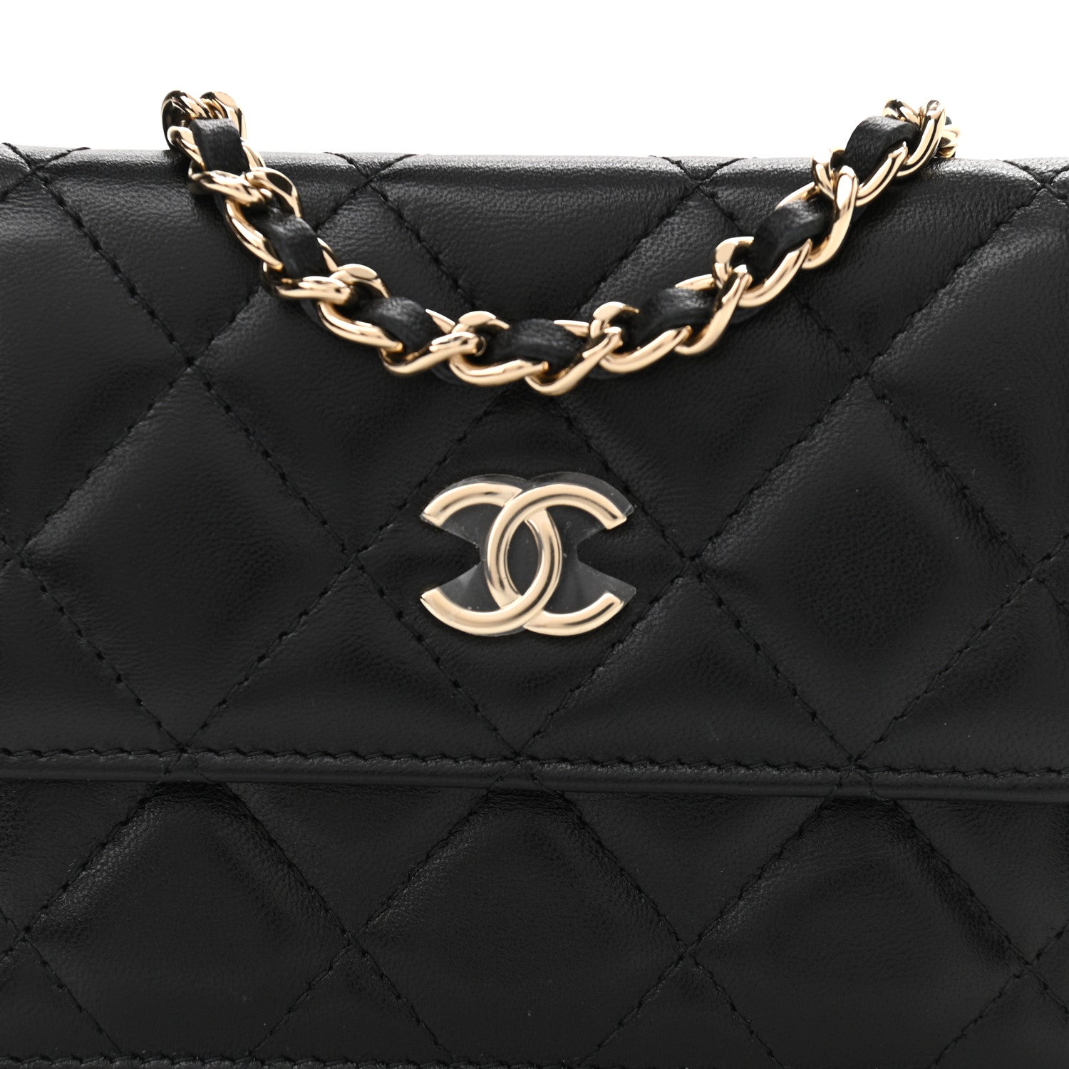 Chanel Lambskin Quilted My Chanel Lady Card Holder On Chain Black 9 of 12