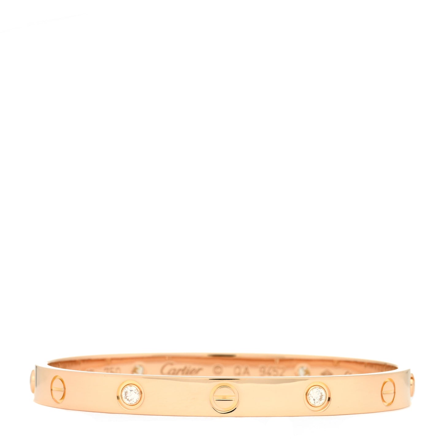 18K Pink Gold 4 Diamond LOVE Bracelet 17