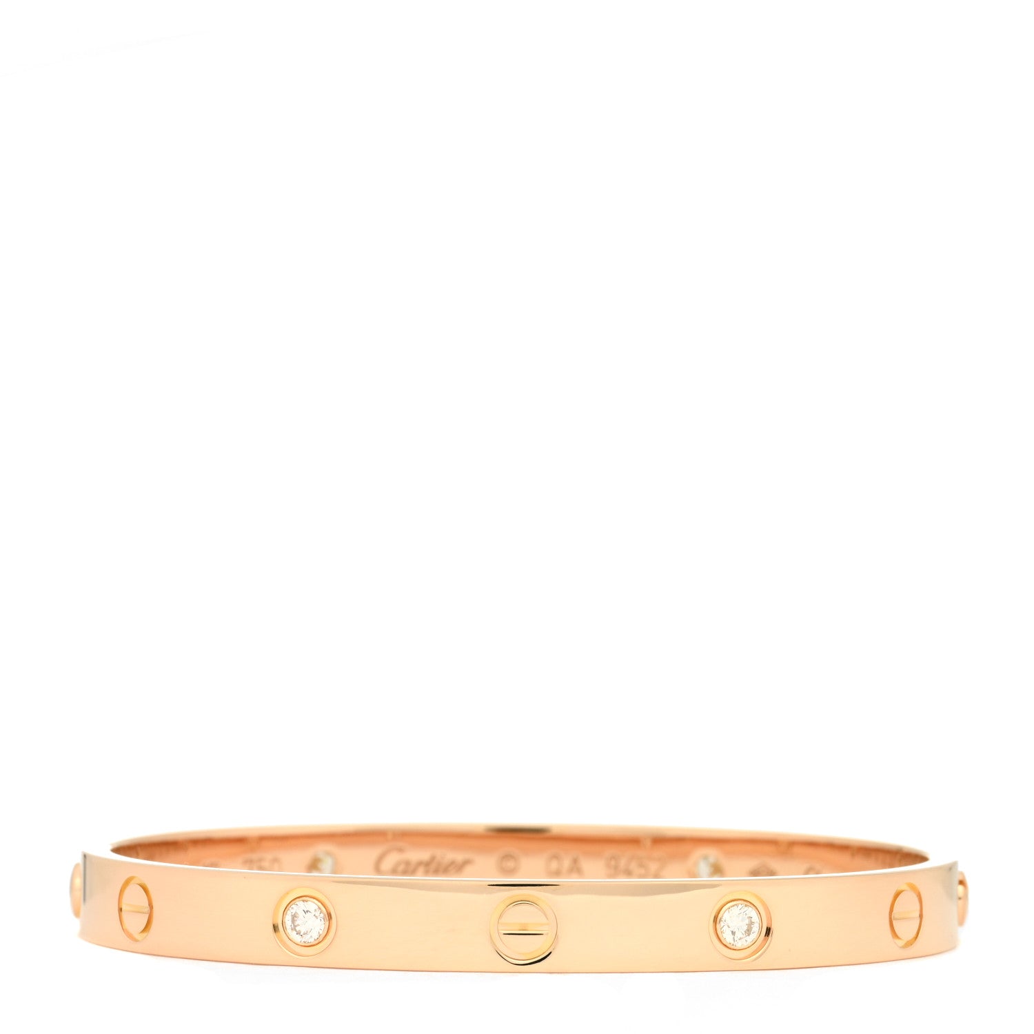 Cartier 18K Pink Gold 4 Diamond LOVE Bracelet 17 1 of 3