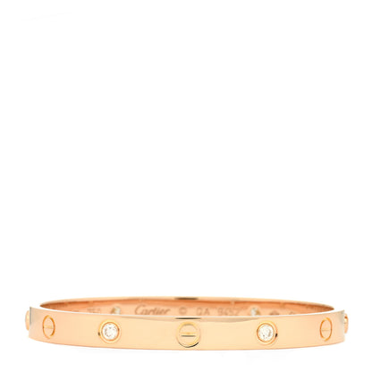 Cartier 18K Pink Gold 4 Diamond LOVE Bracelet 17 1 of 3
