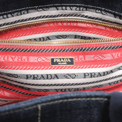 Prada Denim Logo Tote 6 of 7