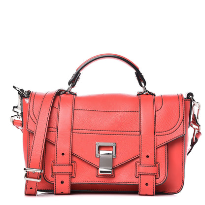 Proenza Schouler Grainy Calfskin Tiny PS1 Satchel Geranium 1 of 12