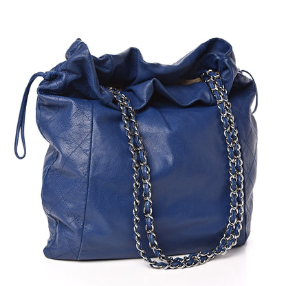 Chanel Caviar 31 Drawstring Tote Dark Blue 3 of 10