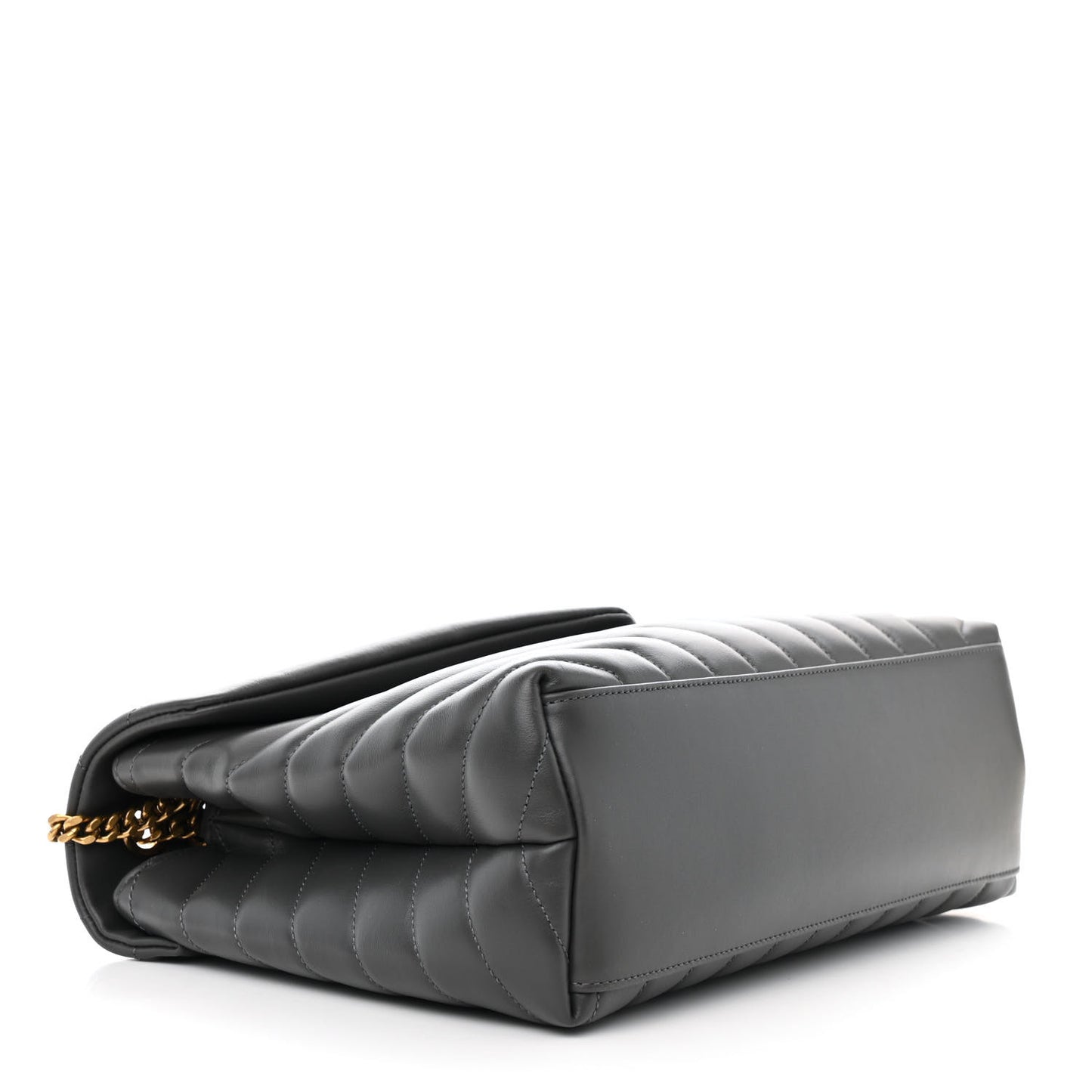Calfskin Y Quilted Monogram Medium Loulou Chain Satchel Pebble