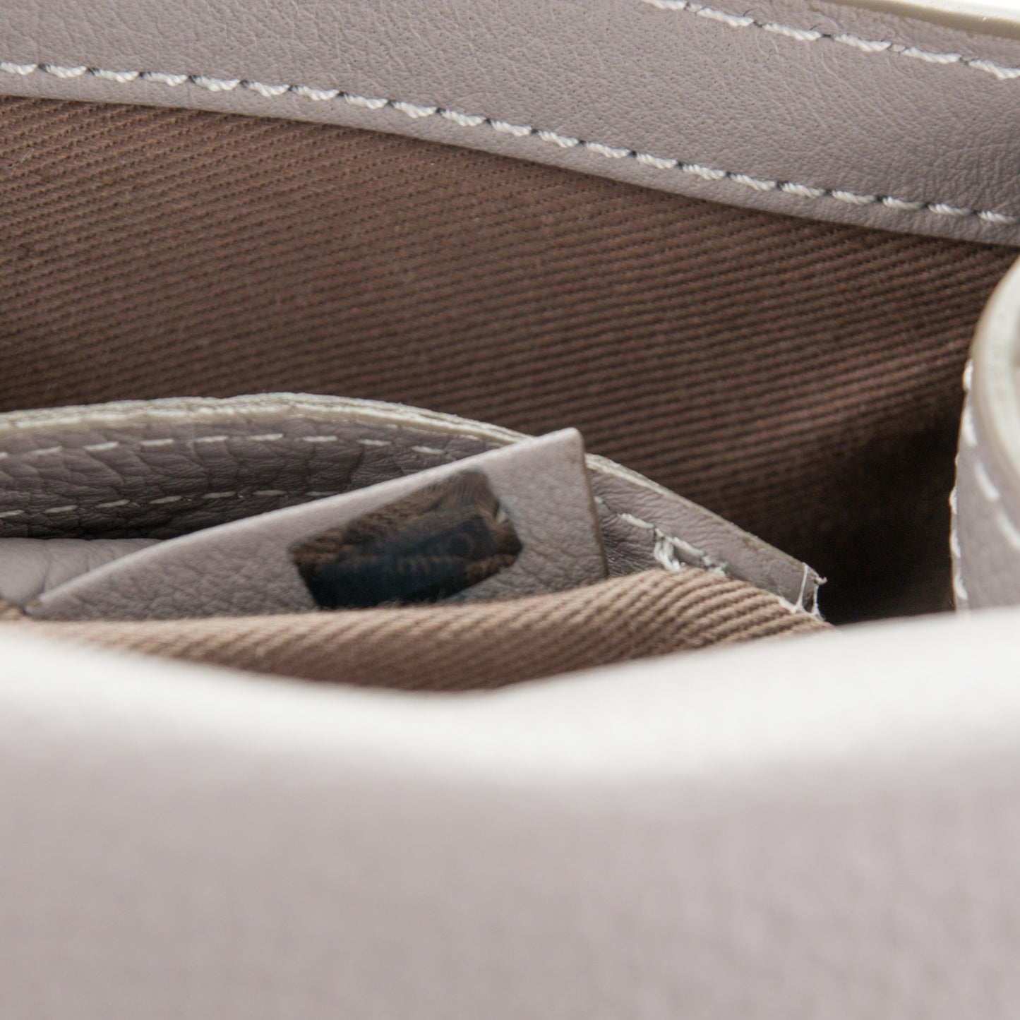 Calfskin Mini Marcie Round Crossbody Bag Cashmere Grey