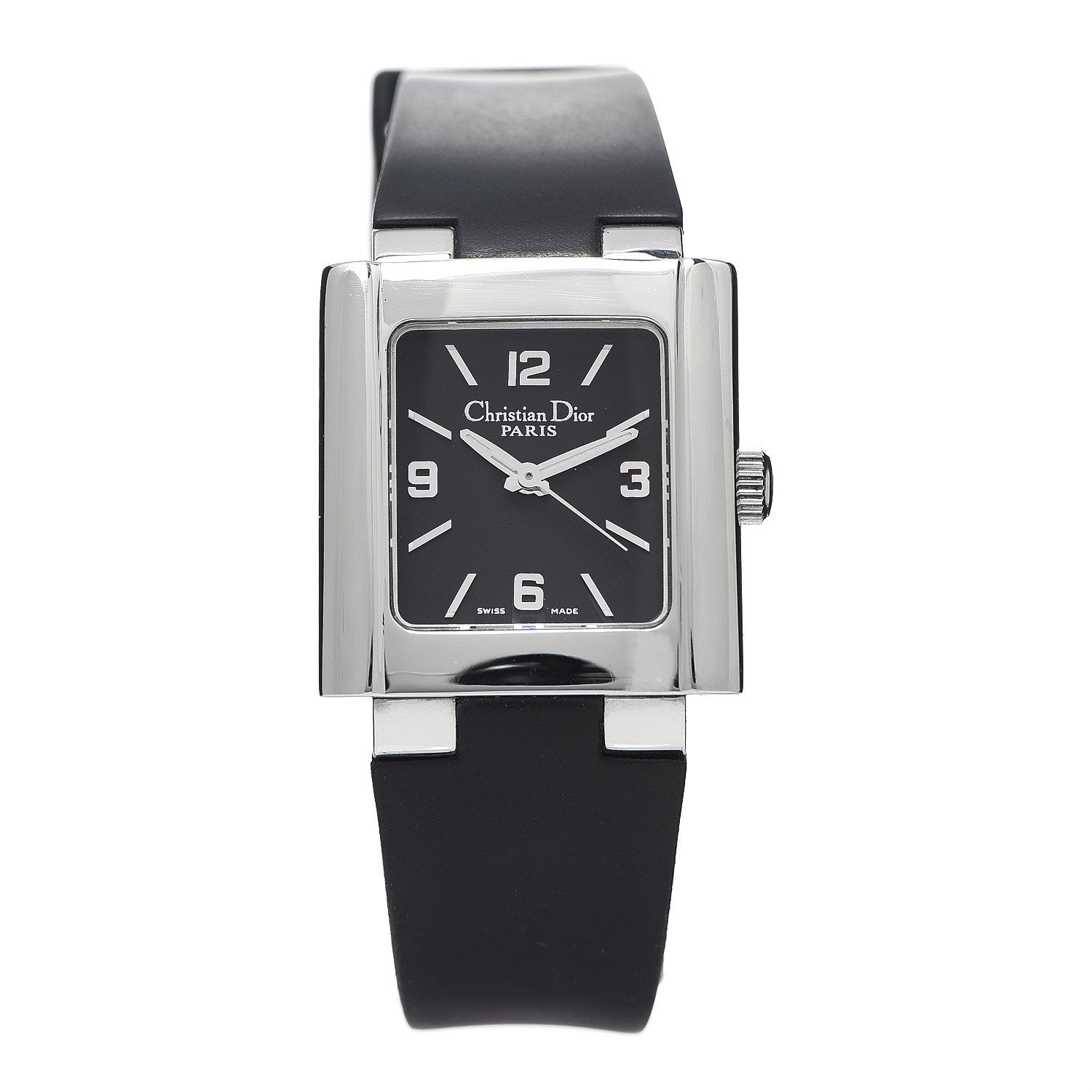 Christian Dior Stainless Steel Rubber 24mm Riva Quartz Watch Black 1 of 4