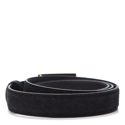 Gucci Suede Icaro G Cube 25mm Belt 95 38 Black 2 of 6