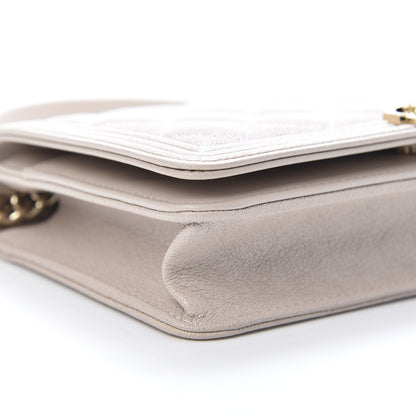 Chanel Caviar Quilted Boy Wallet On Chain WOC Beige 10 of 12