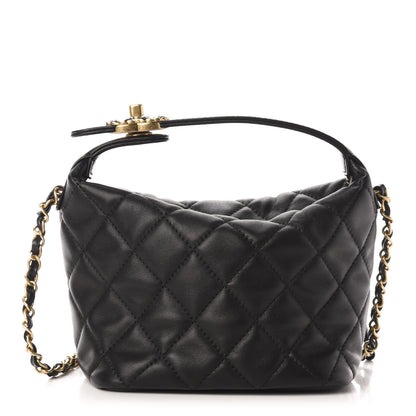 Chanel Lambskin Quilted Small Perfect Meeting Hobo Black 1 of 12