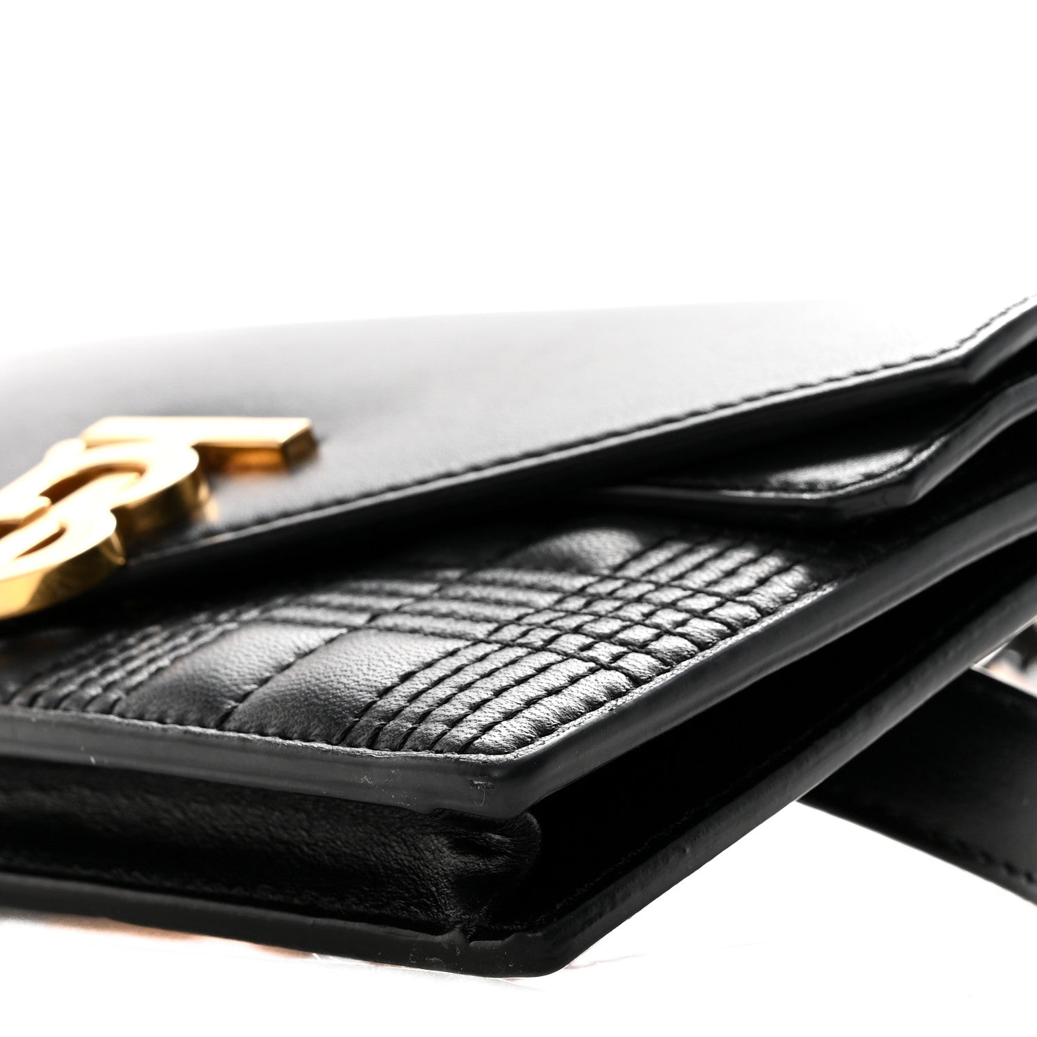 Burberry Smooth Calfskin Quilted Check TB Envelope Belt Bag Black 9 of 14