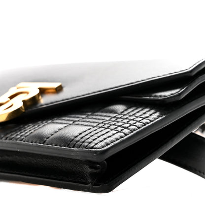 Burberry Smooth Calfskin Quilted Check TB Envelope Belt Bag Black 9 of 14