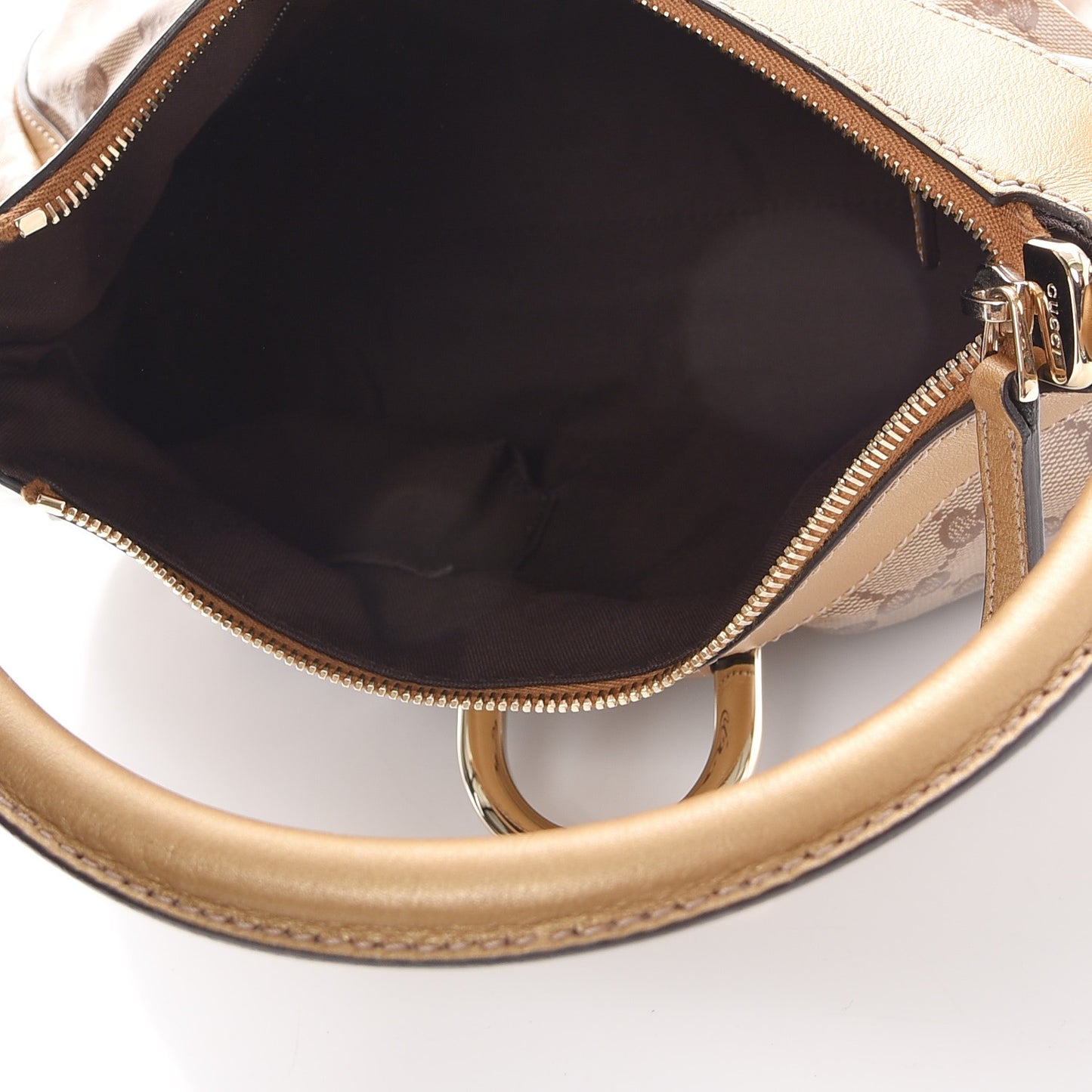 Crystal Monogram D Ring Gold Hobo Gold