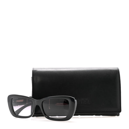 Chanel Acetate Tweed Wool CC Rectangle Sunglasses 5514-A Black 8 of 8