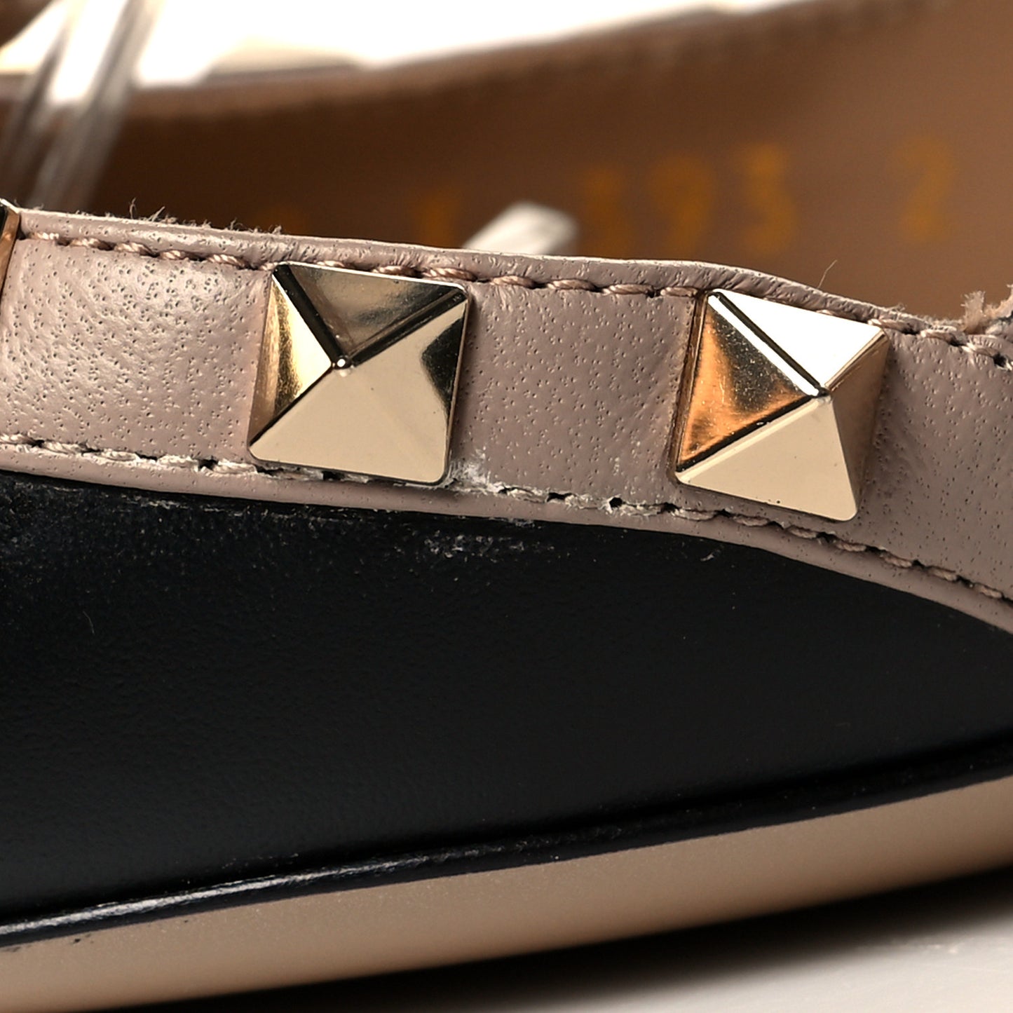 Calfskin Rockstud Ankle Strap 100mm Pumps 37.5 Black Poudre