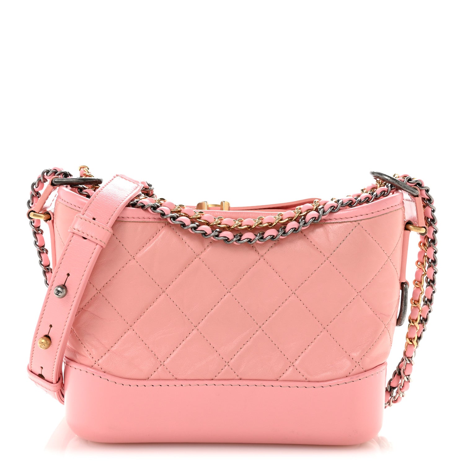 Chanel Aged Calfskin Quilted Small Gabrielle Hobo Pink 1 of 12