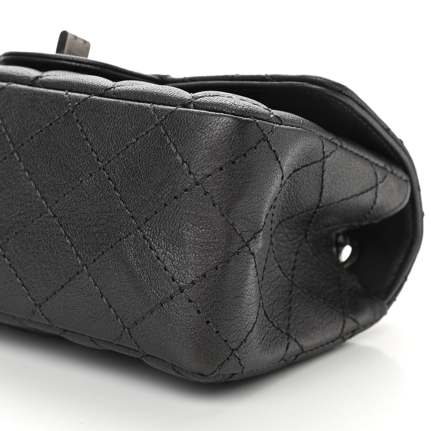Metallic Sheepskin Quilted 2.55 Reissue Mini Flap Black