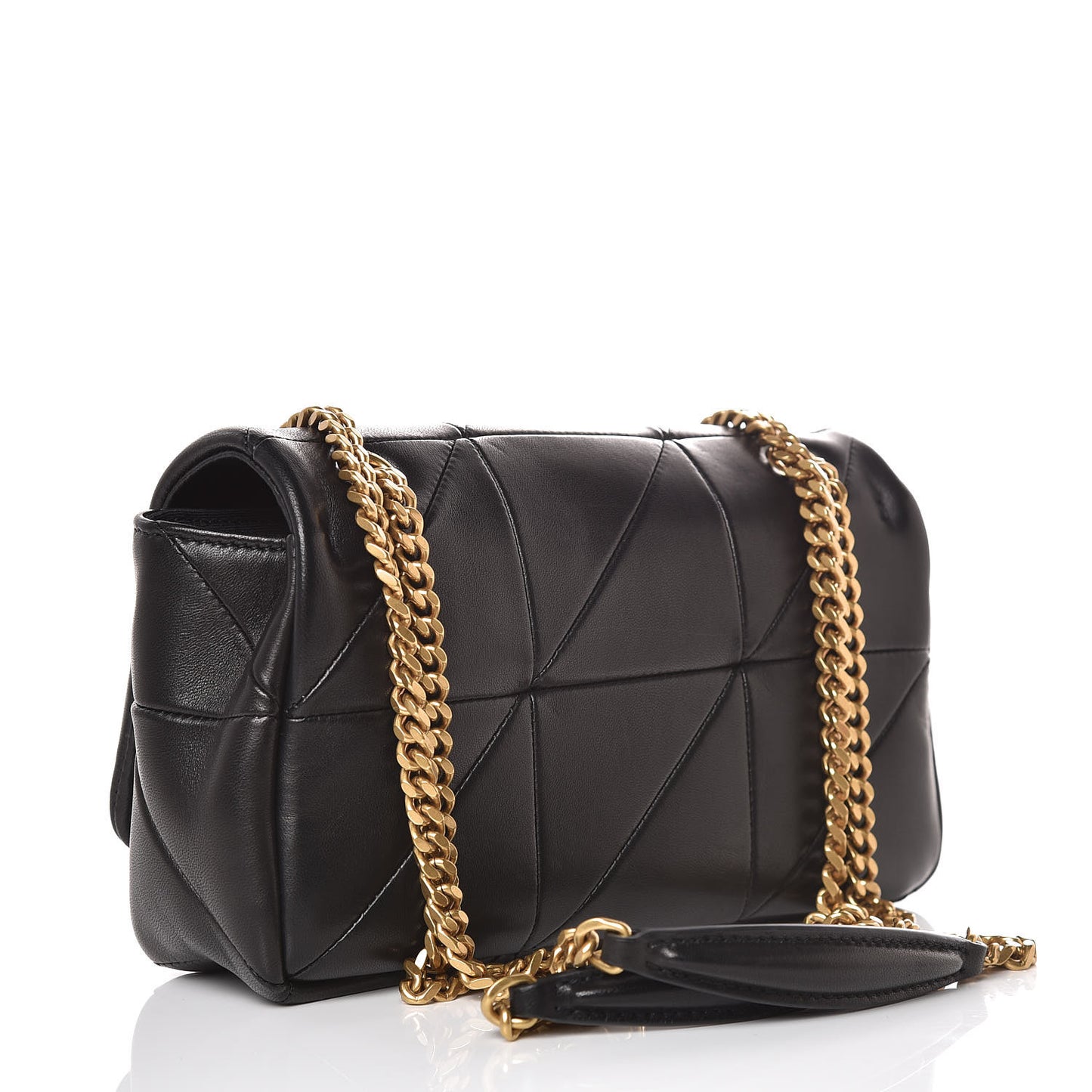 Lambskin Patchwork Monogram Small Jamie Black