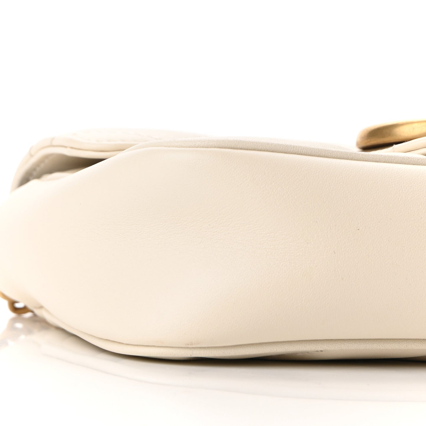 Calfskin Matelasse Super Mini GG Marmont Shoulder Bag White