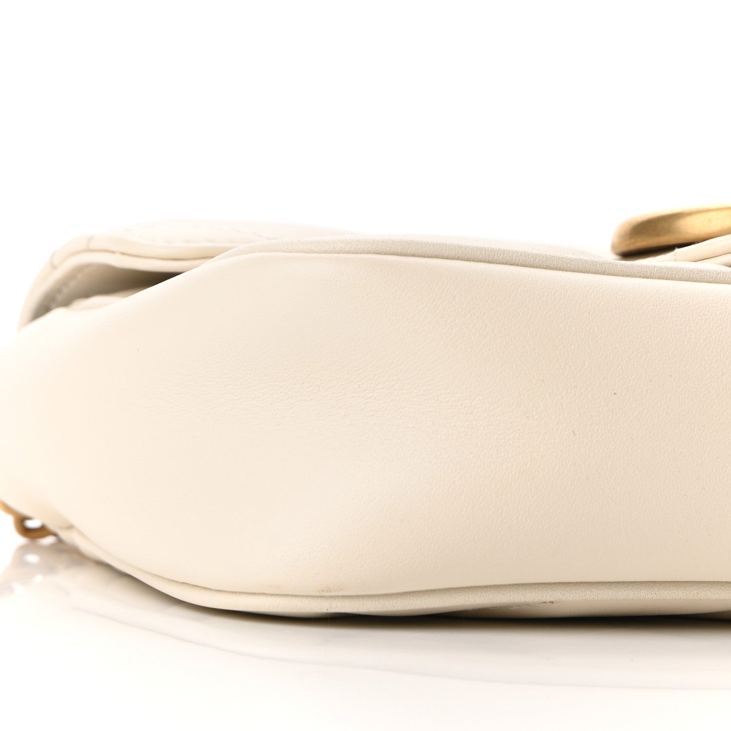 Gucci Calfskin Matelasse Super Mini GG Marmont Shoulder Bag White 9 of 10