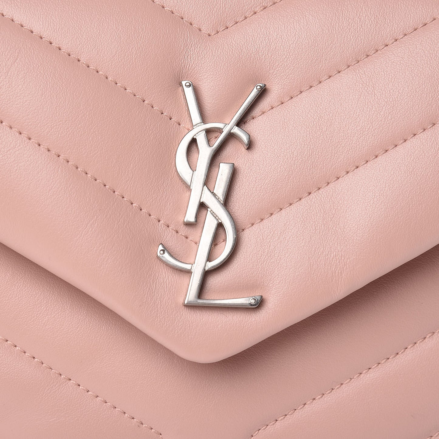 Calfskin Y Quilted Monogram Small Loulou Chain Satchel Rose Antic