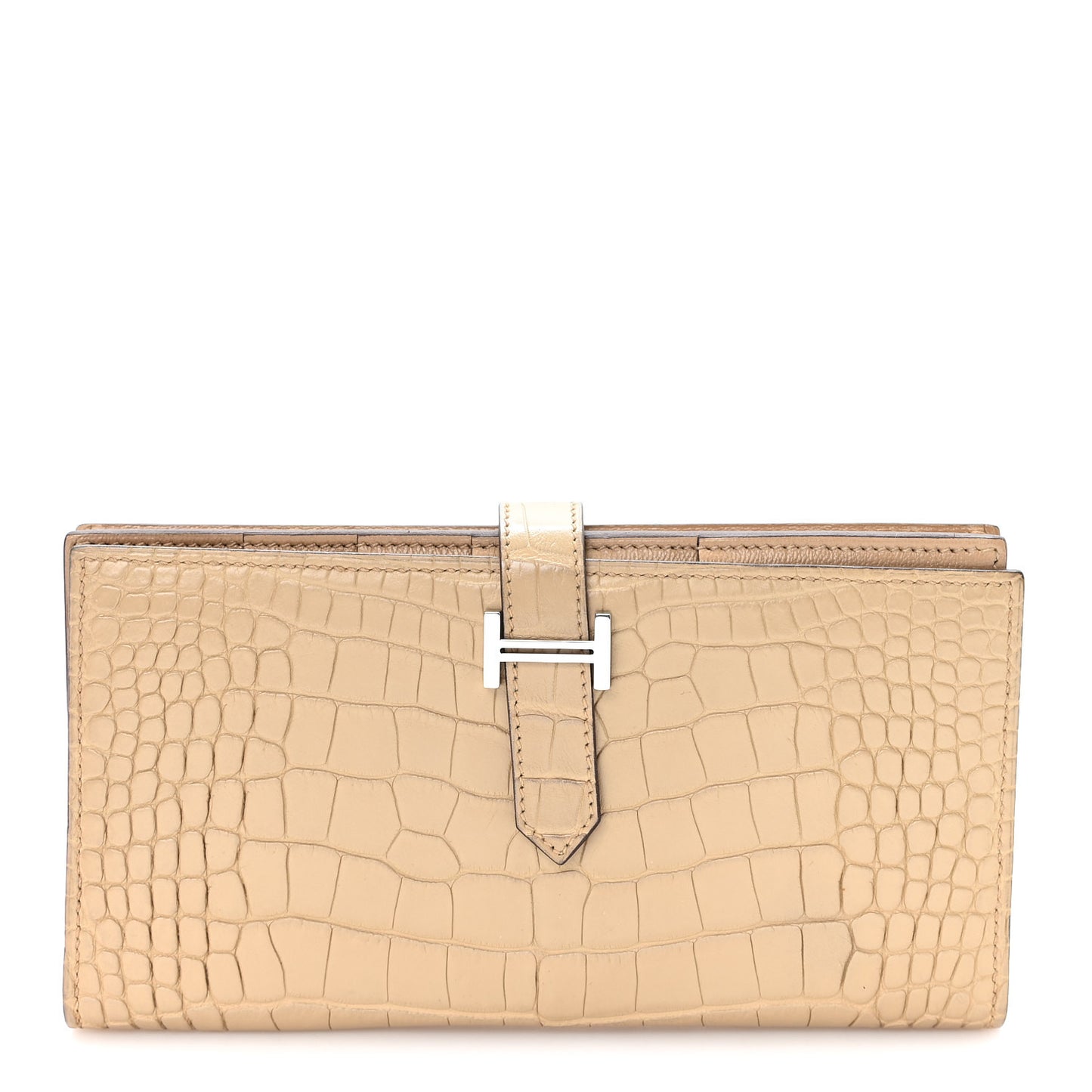 Matte Alligator Bearn Gusset Wallet Poussiere
