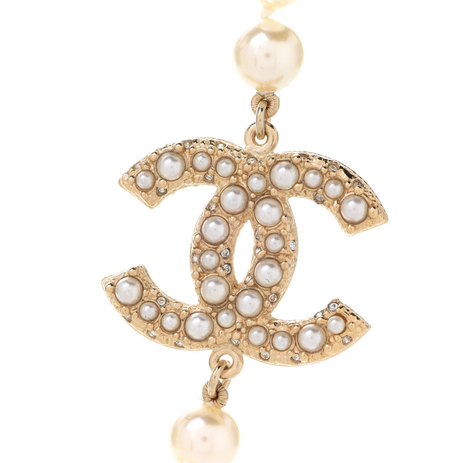 Chanel Pearl CC 100th Anniversary Necklace Light Gold 4 of 7