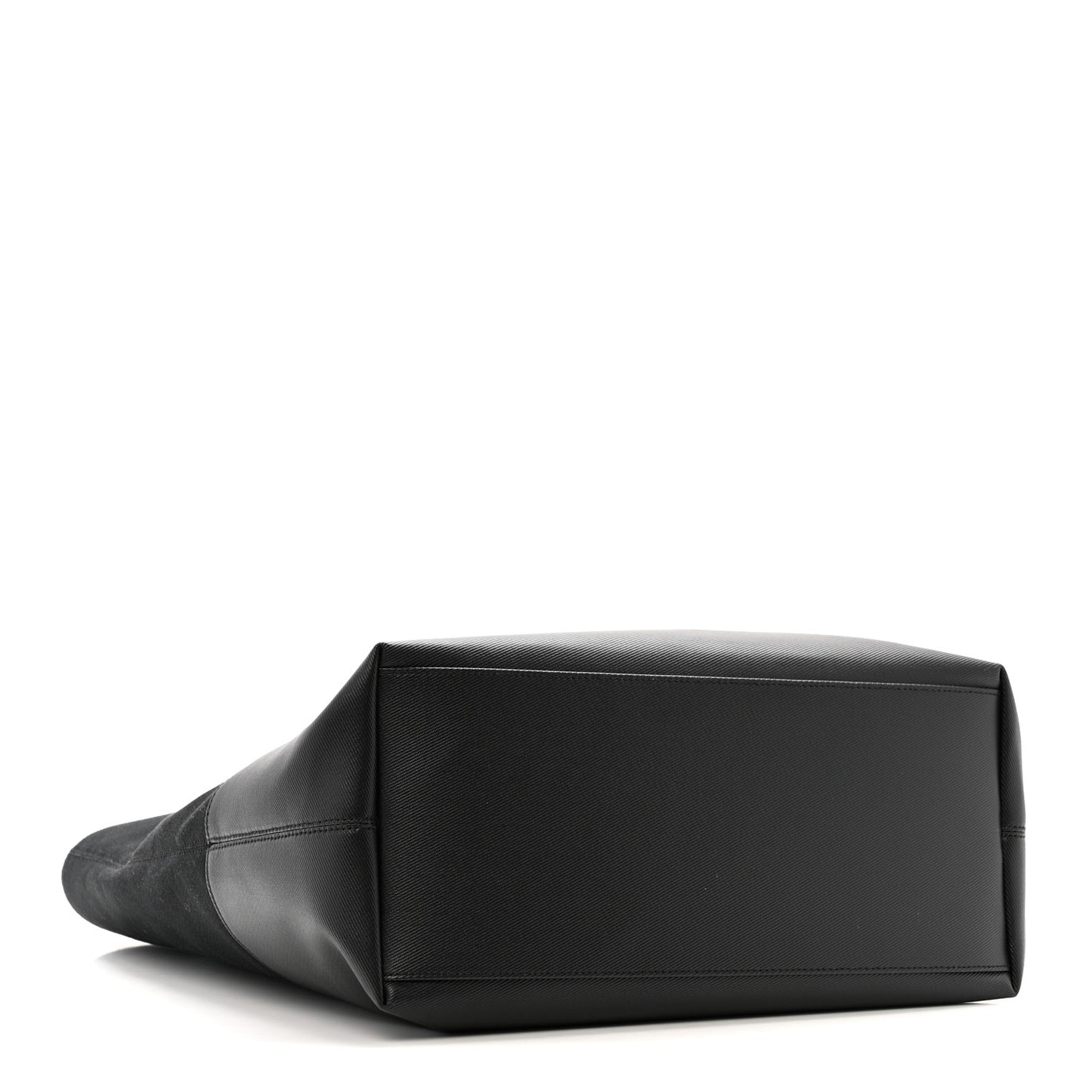 Canvas Calfskin T-Bar Shopping Bag Black