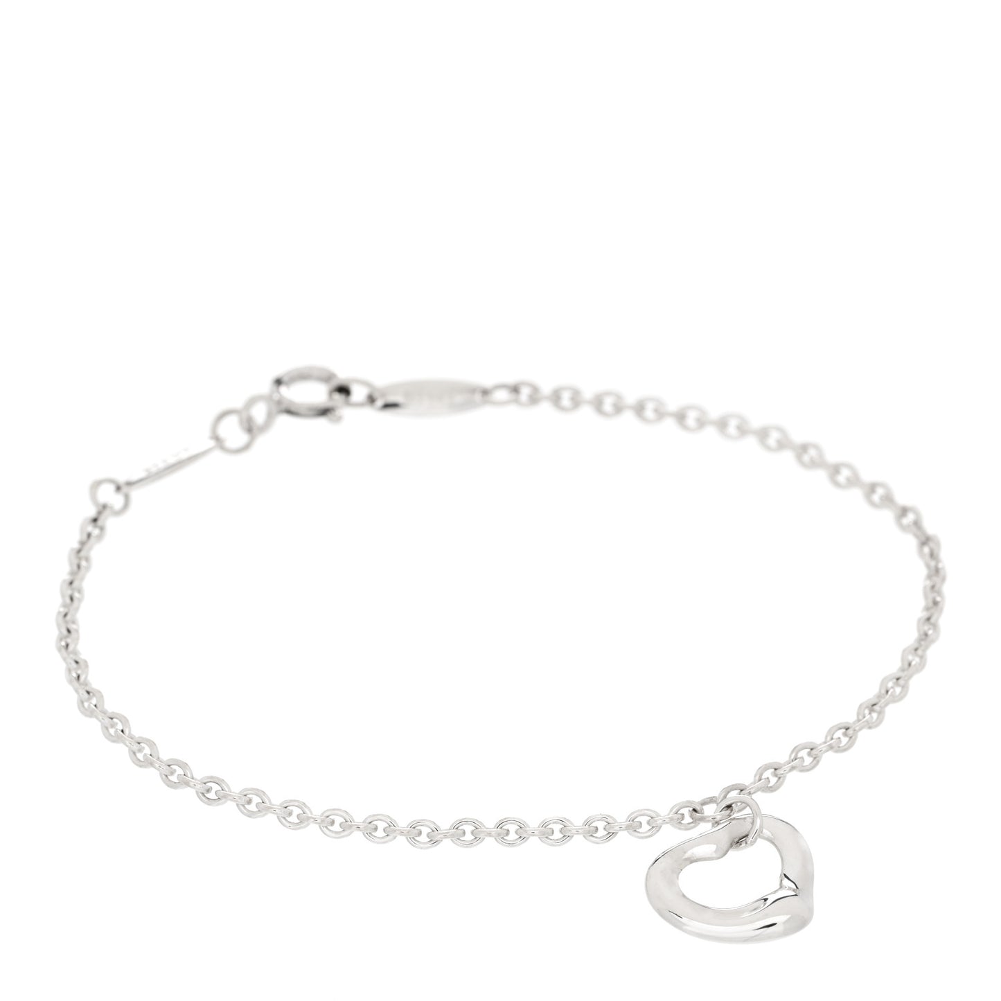 Sterling Silver Elsa Peretti Open Heart Charm Bracelet