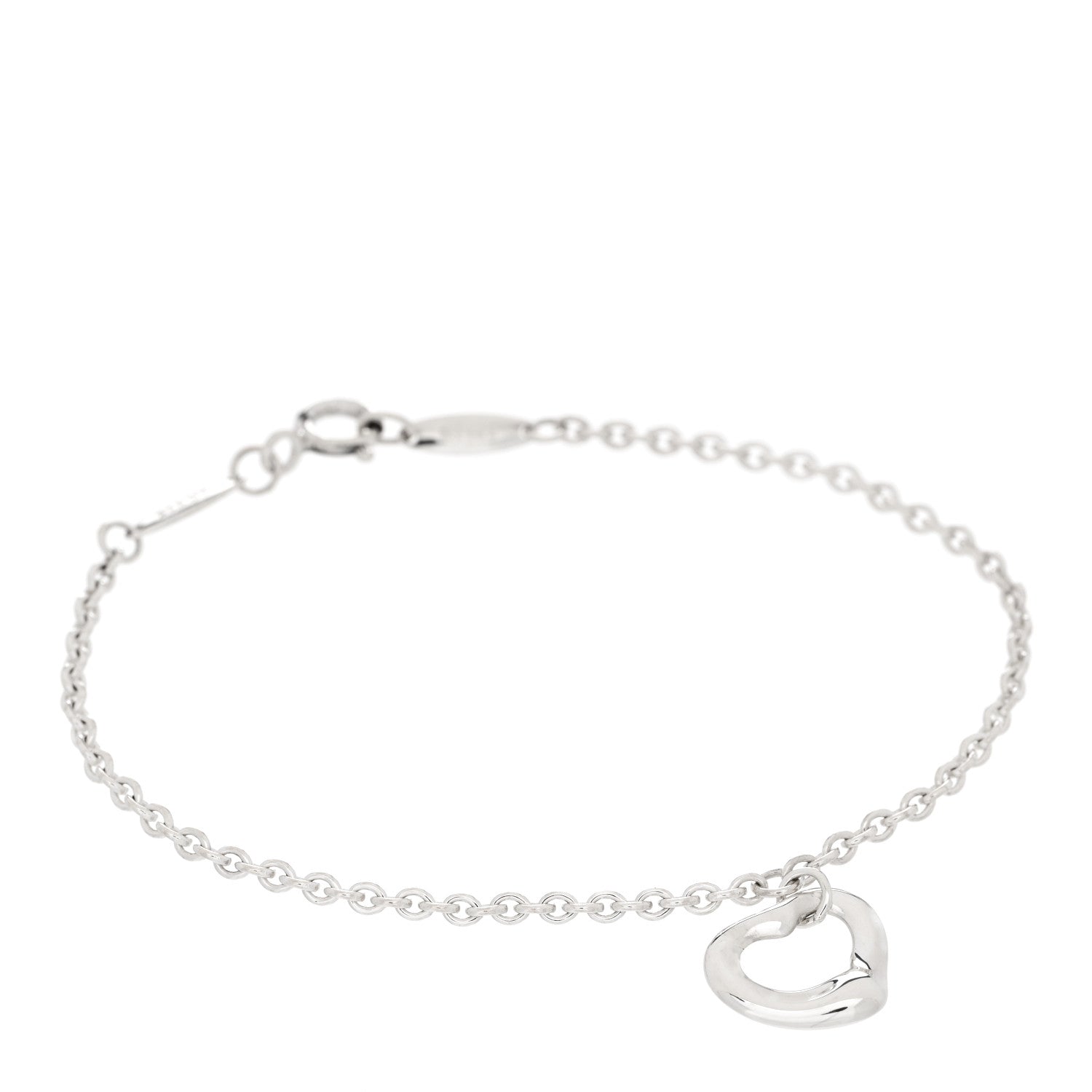 Tiffany Sterling Silver Elsa Peretti Open Heart Charm Bracelet 1 of 5
