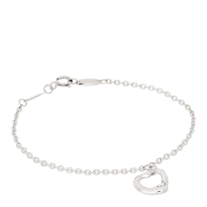 Tiffany Sterling Silver Elsa Peretti Open Heart Charm Bracelet 1 of 5