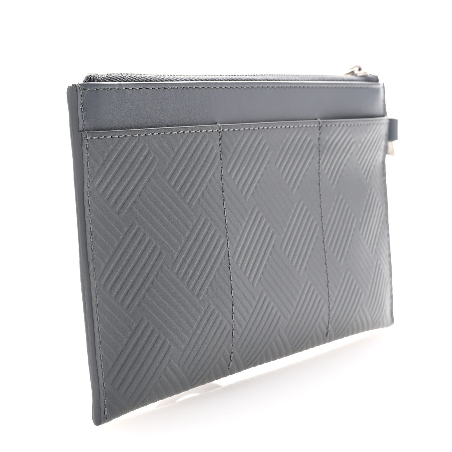Debossed Calfskin Mens Bill Pouch Graphite