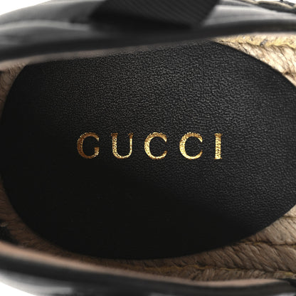 Gucci Nappa Matelasse GG Marmont Ankle Wrap Platform 35/120mm Espadrille Wedges 40.5 Black 10 of 10